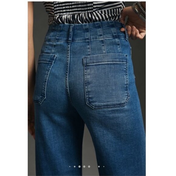 Anthropologie Blue Cropped Ankle Jeans - Picture 5 of 11